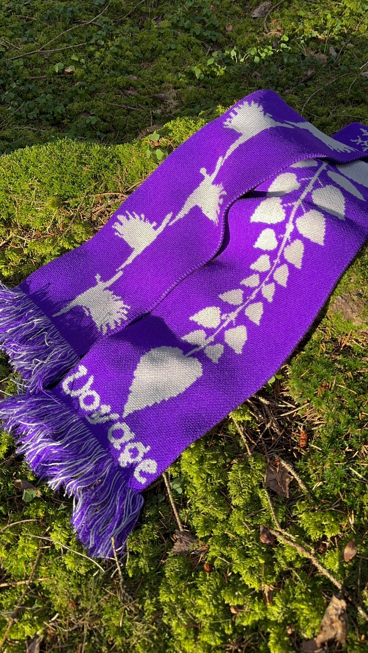 birds & leaves scarf